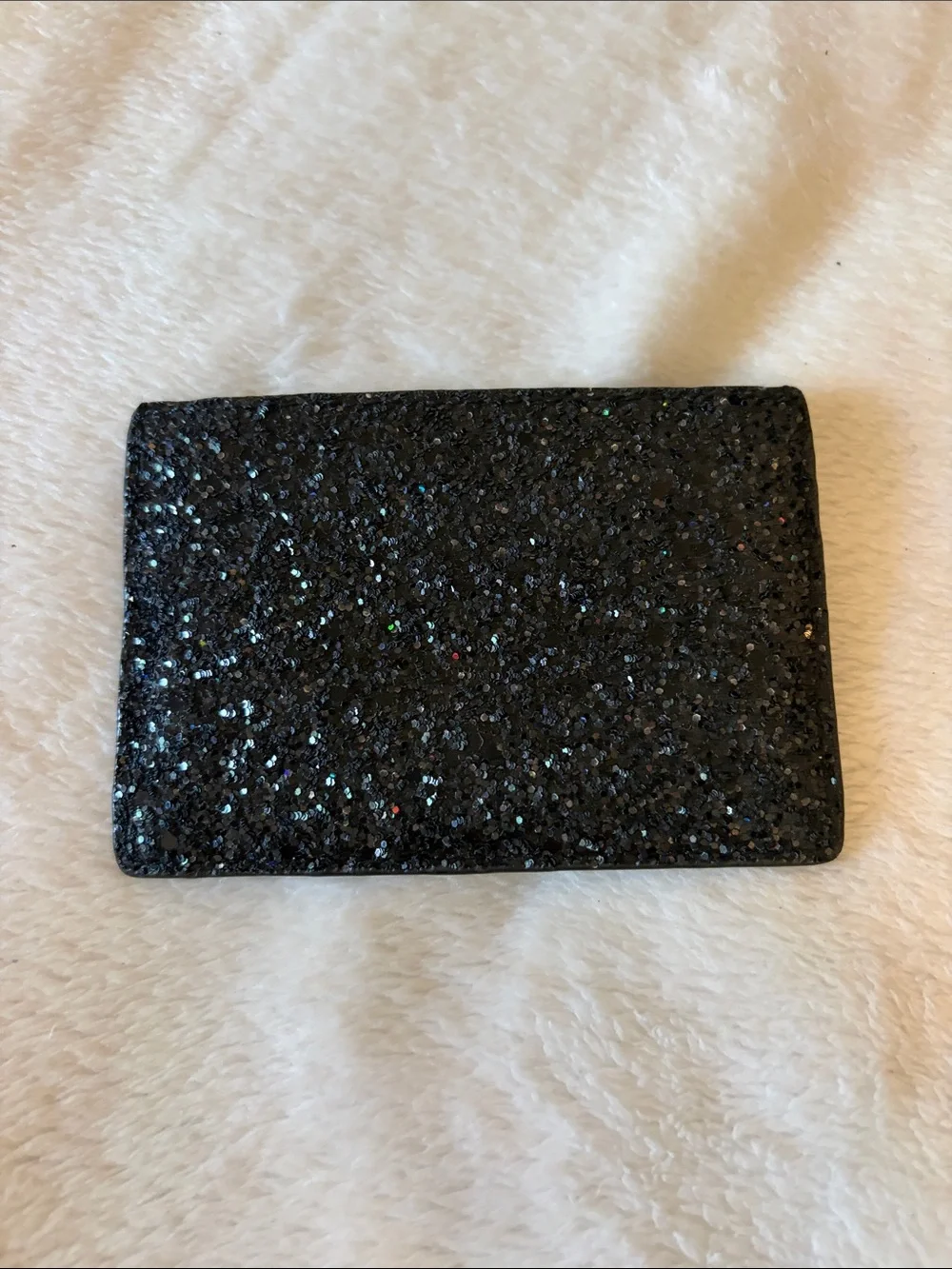 kate spade Black Saffiano Leather Backpack with Glitter Base and Card Holder